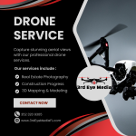 white and orange modern drone service facebook post