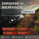 white and blue drone photography service instagram post