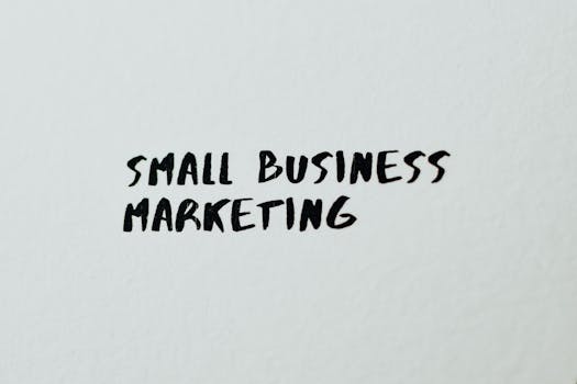 Text 'Small Business Marketing' written on white paper for creative use.